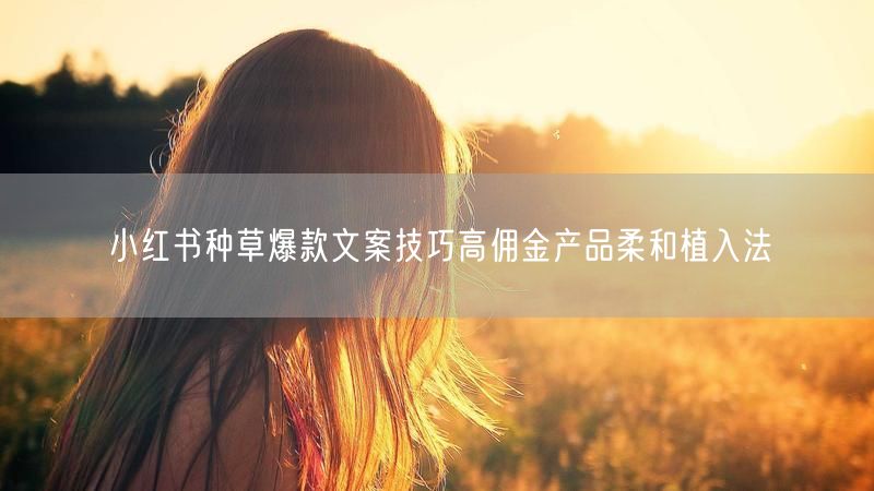 小红书种草爆款文案技巧高佣金产品柔和植入法