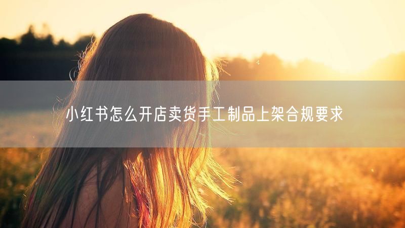 小红书怎么开店卖货手工制品上架合规要求