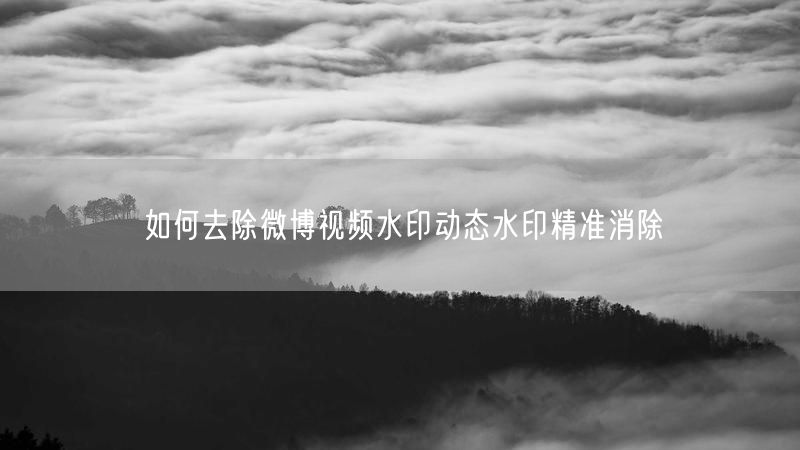 如何去除微博视频水印动态水印精准消除
