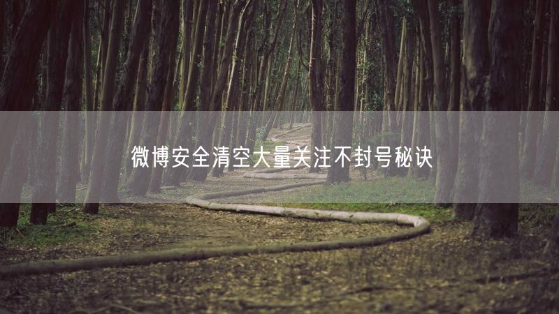 微博安全清空大量关注不封号秘诀