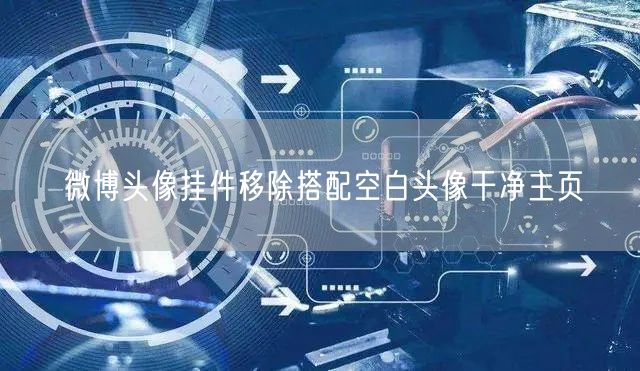微博头像挂件移除搭配空白头像干净主页