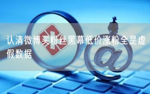 认清微博买粉丝黑幕低价涨粉全是虚假数据