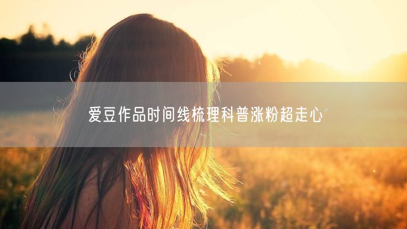 爱豆作品时间线梳理科普涨粉超走心