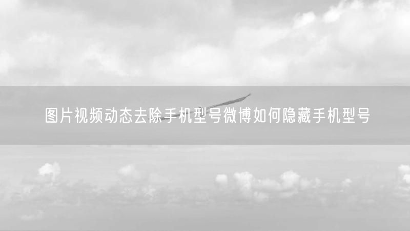图片视频动态去除手机型号微博如何隐藏手机型号