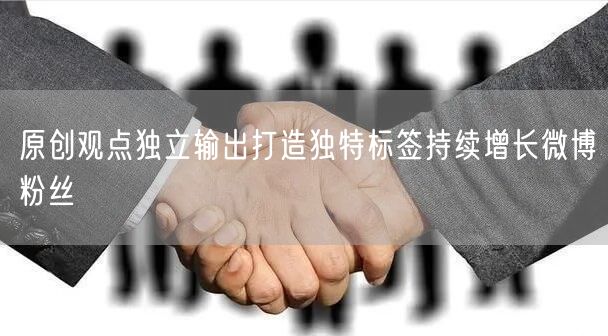 原创观点独立输出打造独特标签持续增长微博粉丝