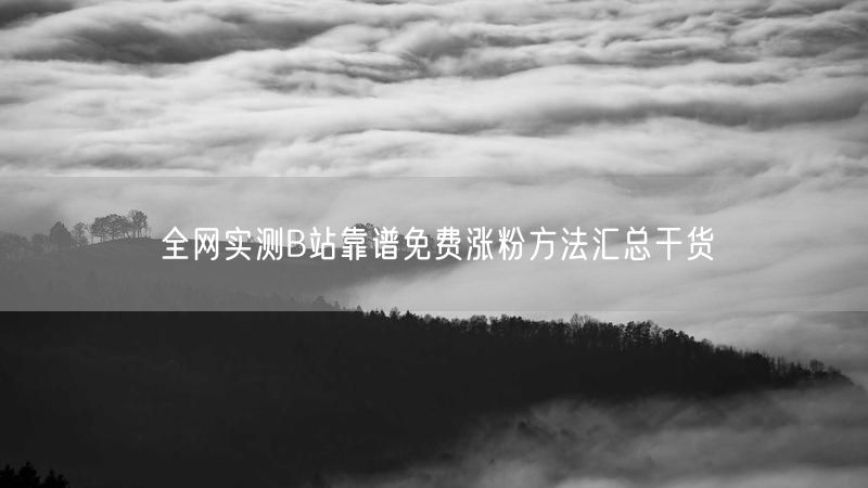 全网实测B站靠谱免费涨粉方法汇总干货