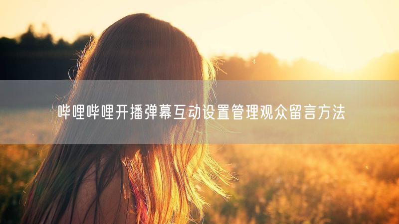 哔哩哔哩开播弹幕互动设置管理观众留言方法