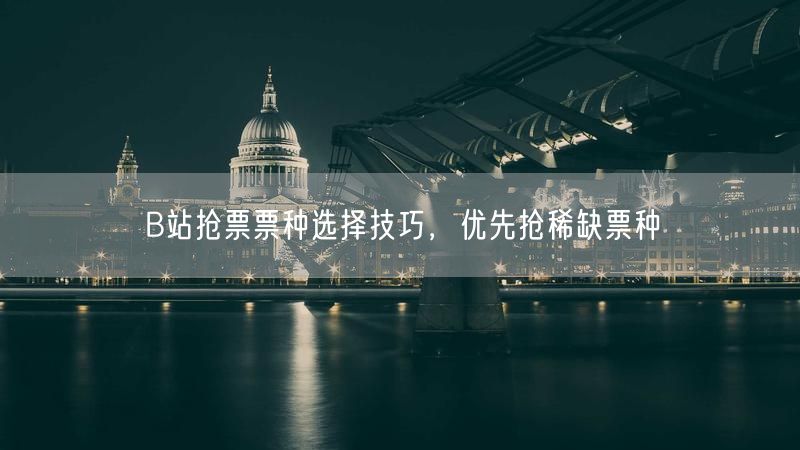 B站抢票票种选择技巧，优先抢稀缺票种